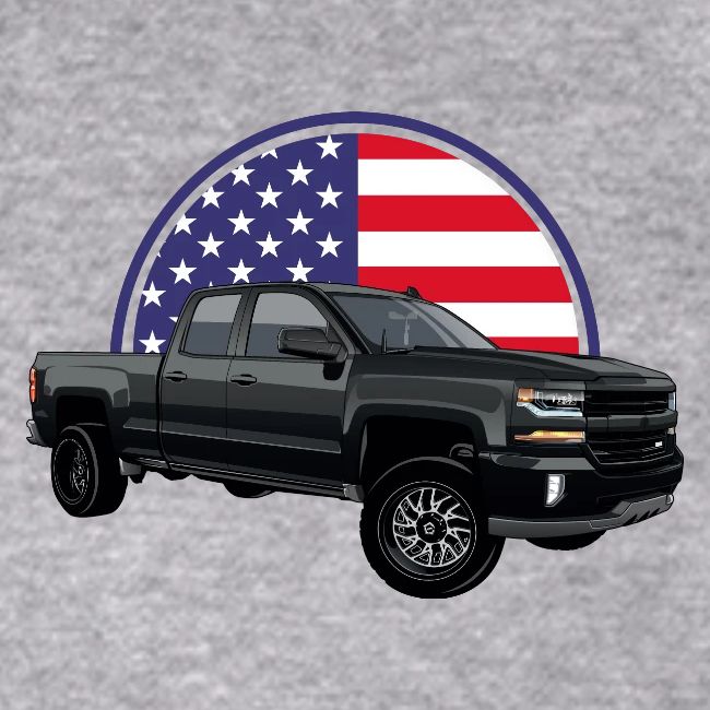 Silverado 4x4 Truck USA Flag