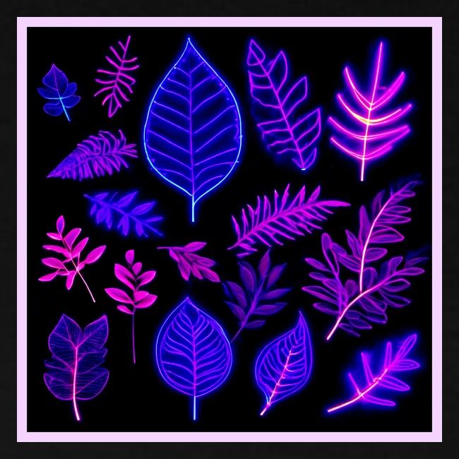 Neon Leaves in Pink and Purple Hues