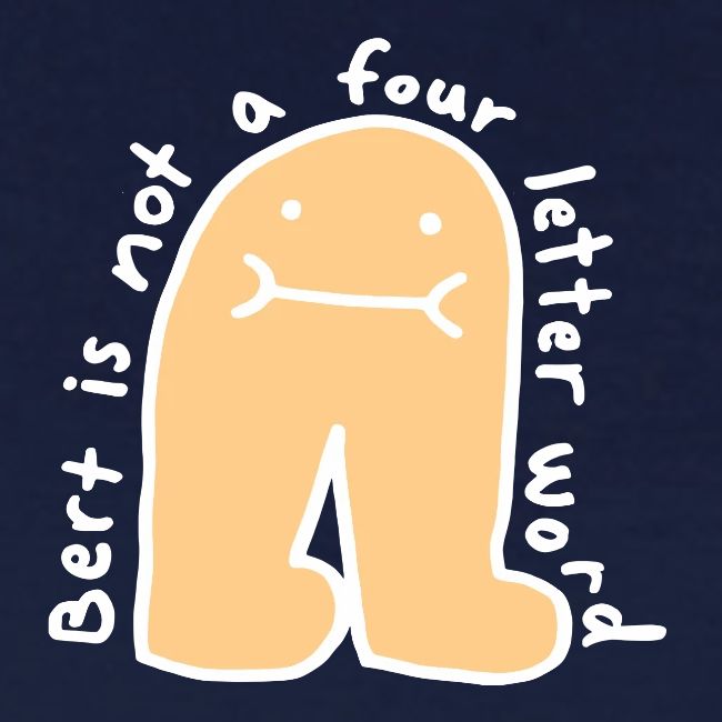 Bert Four-Letter Word, White Outline (shirts)