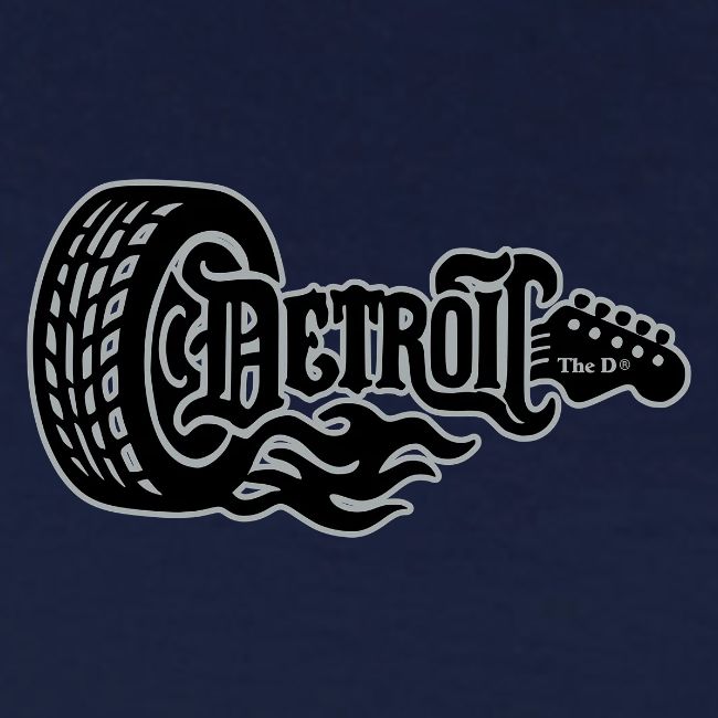 The D® - Detroit Wheel Guitar with Flames Blk Slvr