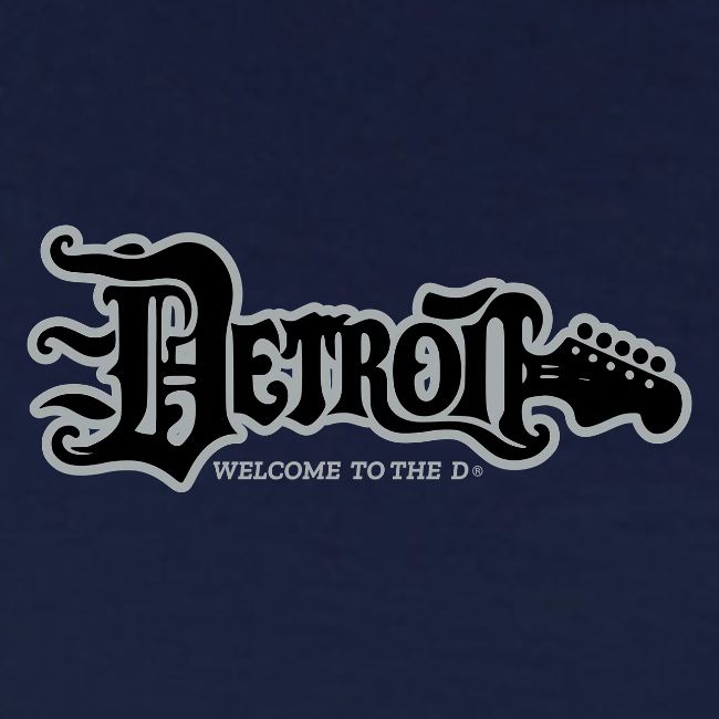 DETROIT GUITAR WTTD BLK SLR REG FONT