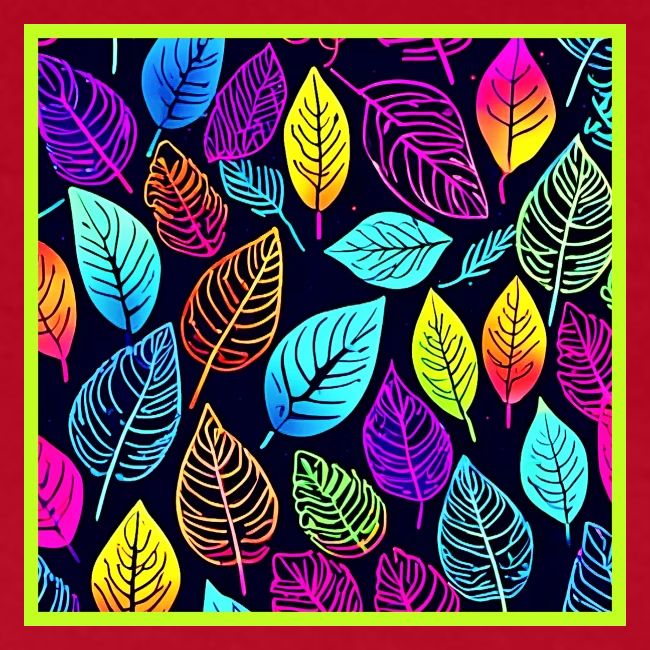 Electrifying Nature: Neon Leaves in Pattern
