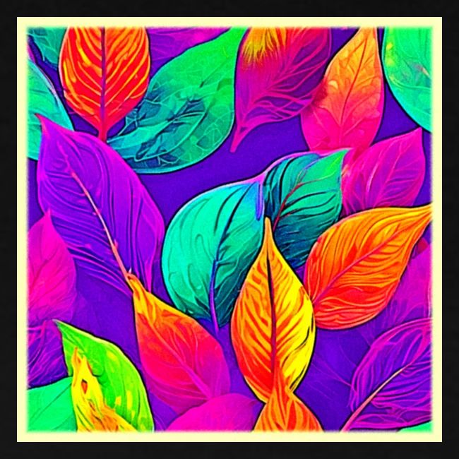 Vibrant Foliage: Cartoon Neon