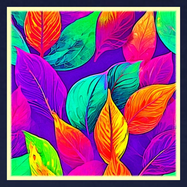 Vibrant Foliage: Cartoon Neon