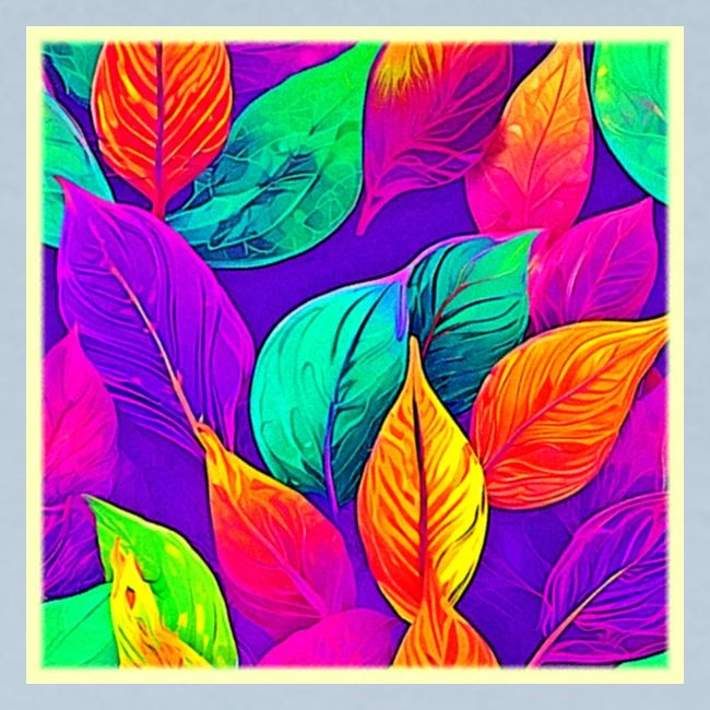 Vibrant Foliage: Cartoon Neon