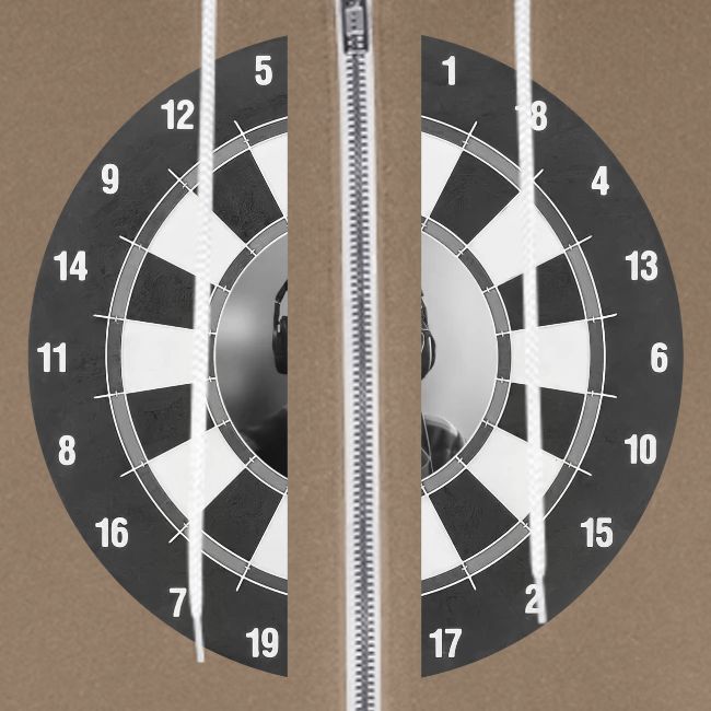 Producer Jay on Dartboard with Fusco Show back