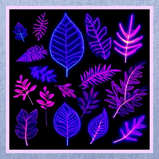 Neon Leaves in Pink and Purple Hues