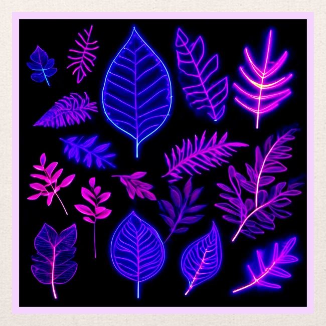 Neon Leaves in Pink and Purple Hues