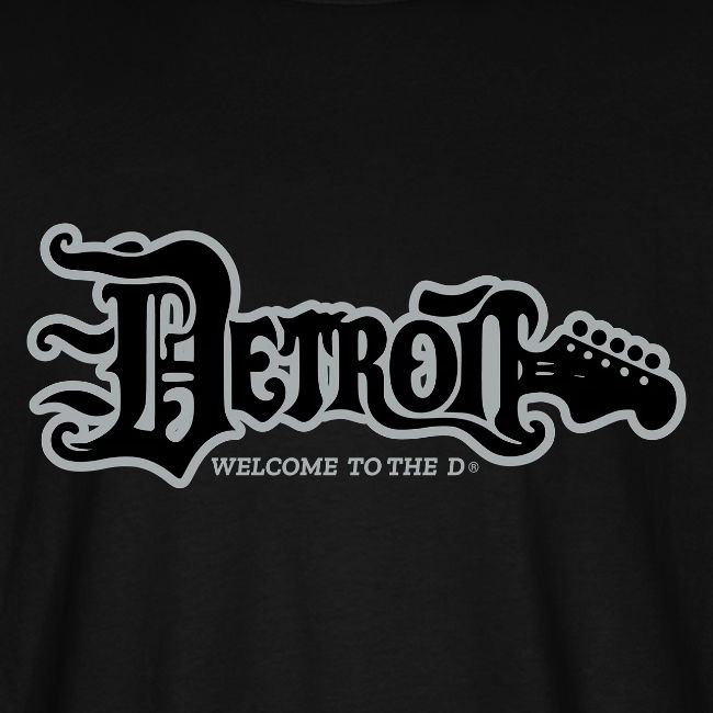 DETROIT GUITAR WTTD BLK SLR REG FONT