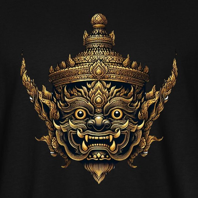 Golden Asura Yaksha Thai Temple Guardian