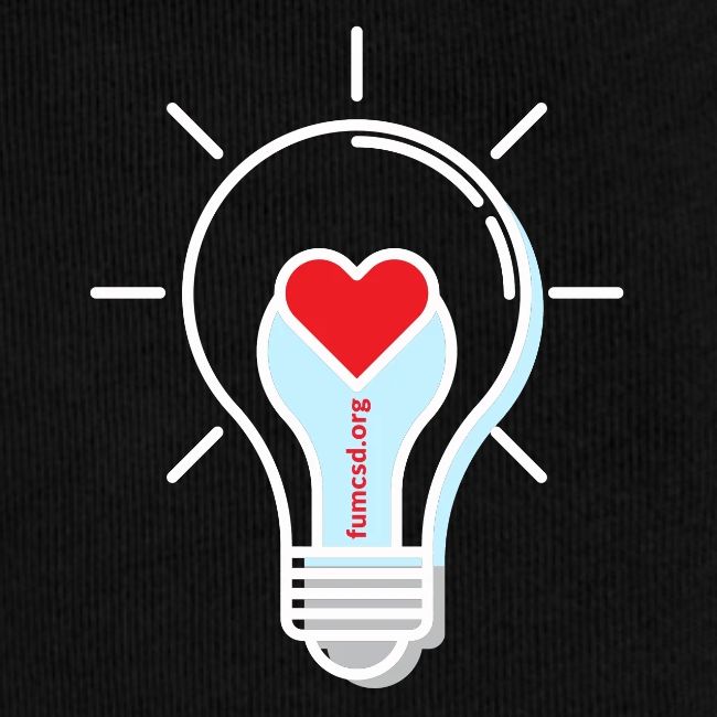 FUMCSD Heart Light Bulb - White Lines