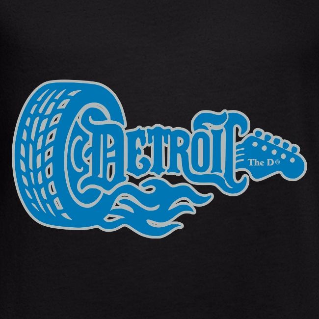 The D® - Detroit Wheel Guitar with Flames Bl Slvr