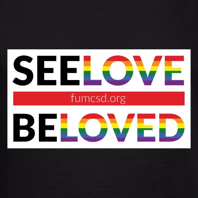 FUMCSD See Love, Be Loved: white design background
