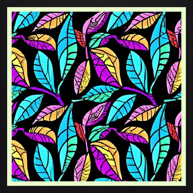 Stained Glass Leaves Design