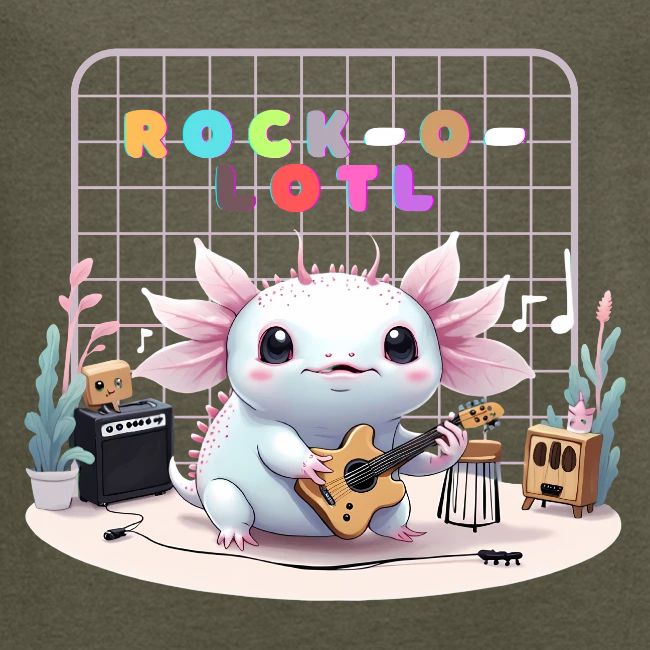 Cute Axolotl Musician: Musical Amphibian Creature