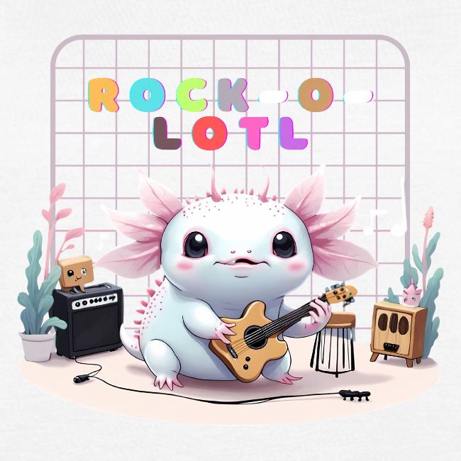 Cute Axolotl Musician: Musical Amphibian Creature