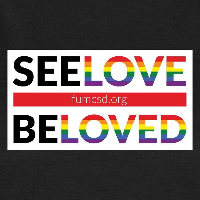 FUMCSD See Love, Be Loved: white design background
