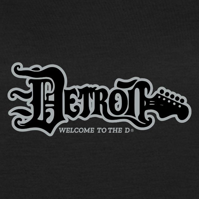 DETROIT GUITAR WTTD BLK SLR REG FONT