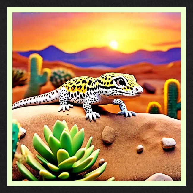 Spotted Gecko Desert Sunset