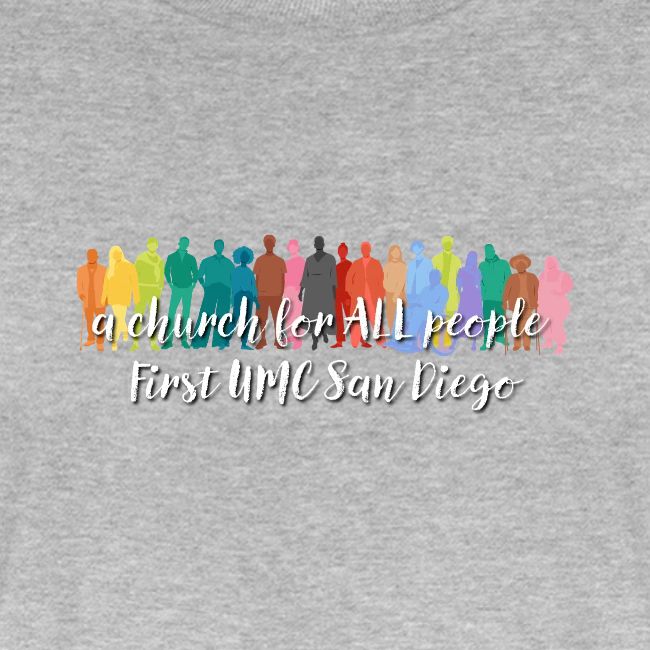 a church for all people - with colorful graphic
