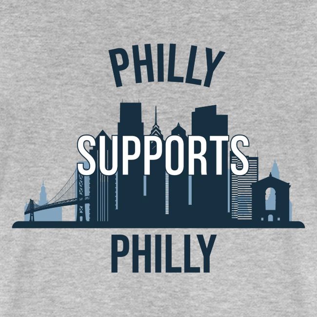 Philly Supports Philly skyline blue transparentbg