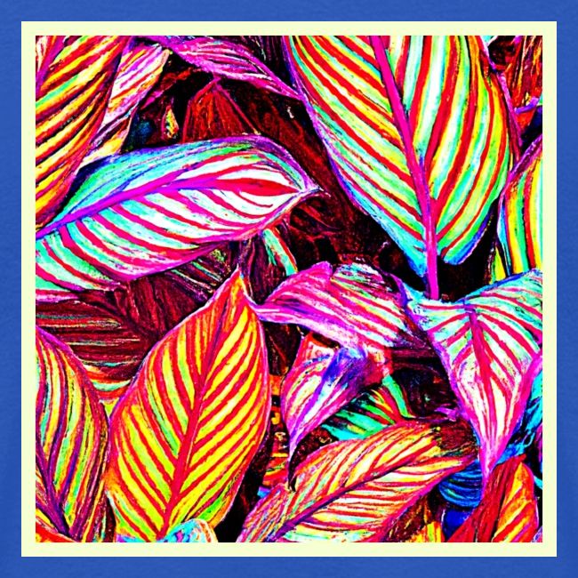 Striped Neon Leaves Design
