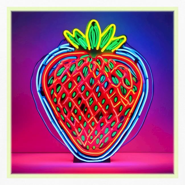 Vibrant Strawberry Neon Sign