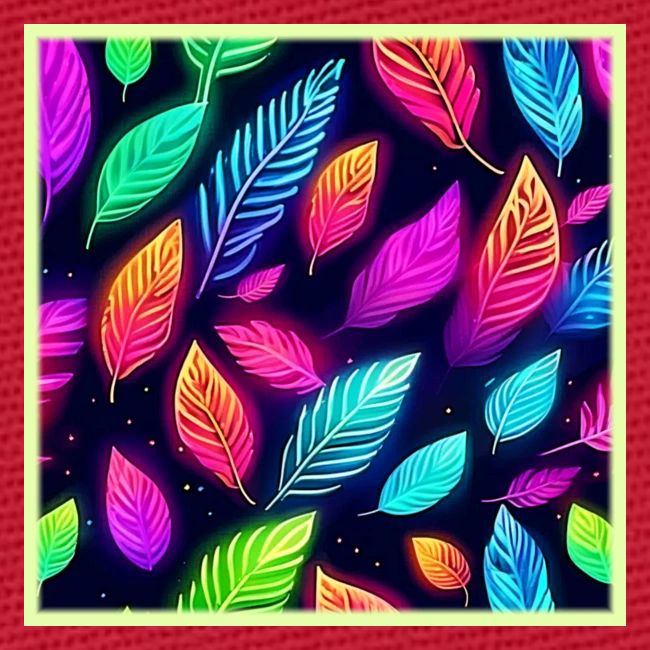 Neon Leaves in Vibrant Glow Art