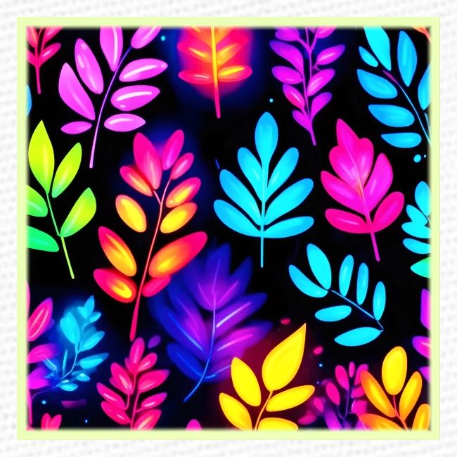 Neon Leaves Abstract Pattern