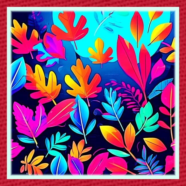 Neon Leaf Paradise Art