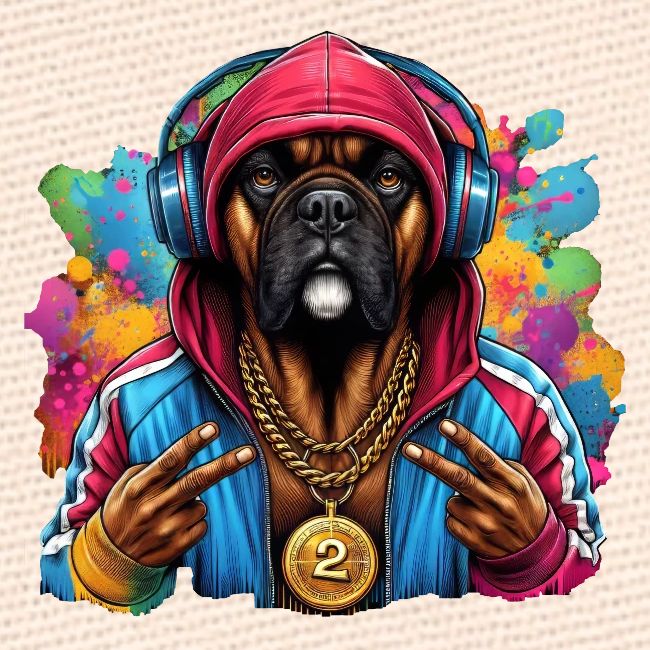 Boxer Dog Splash Art