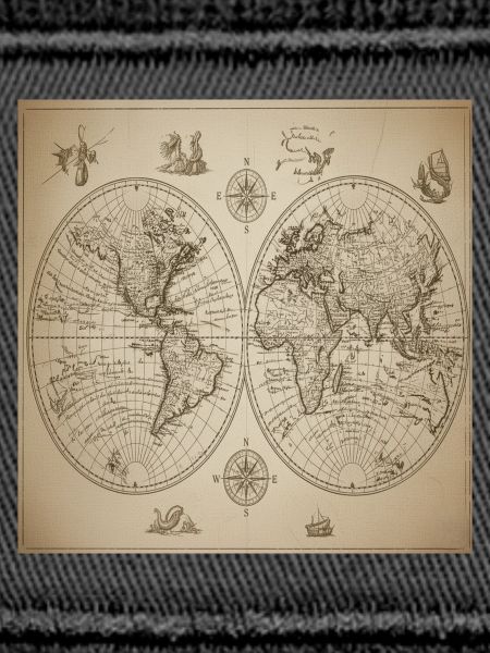 Antique double-halved world map 