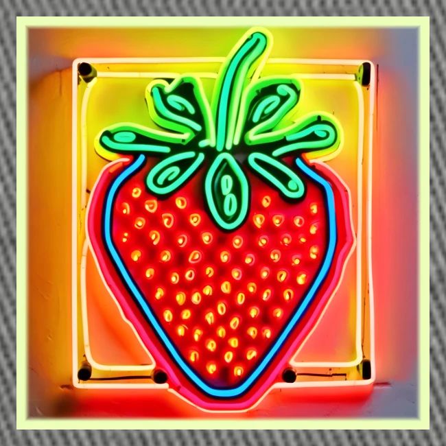 Colorful Strawberry Neon Glow