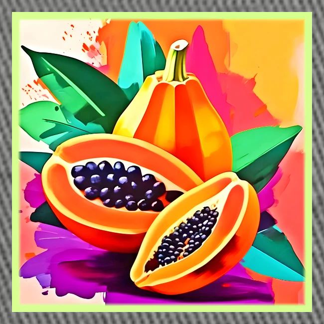 Sliced Papaya Pop Art