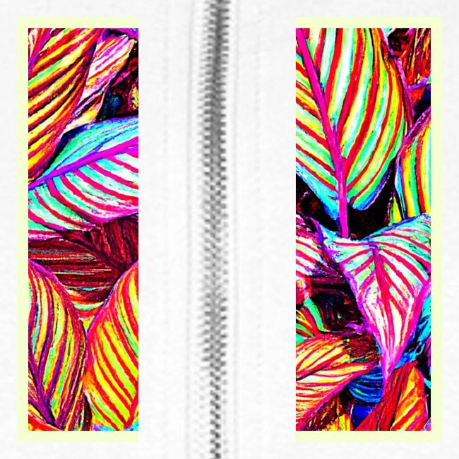 Striped Neon Leaves Design