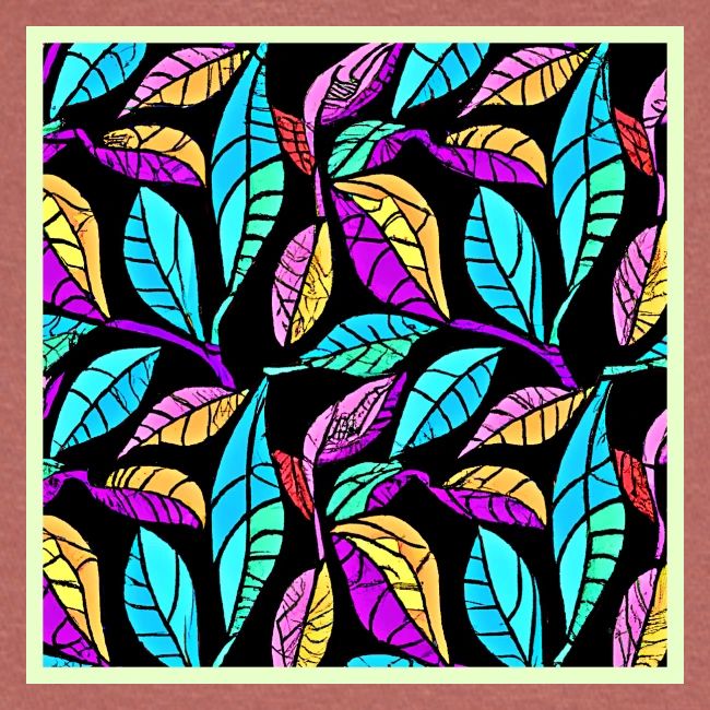 Stained Glass Leaves Design