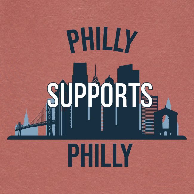 Philly Supports Philly skyline blue transparentbg