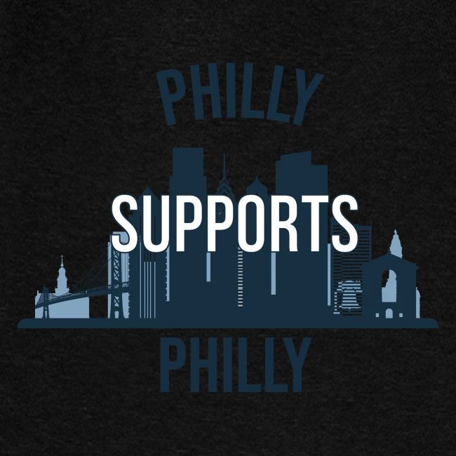 Philly Supports Philly skyline blue transparentbg