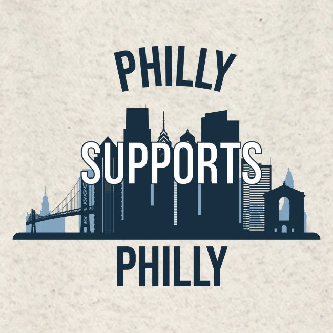 Philly Supports Philly skyline blue transparentbg