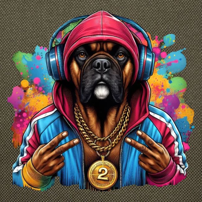Boxer Dog Splash Art