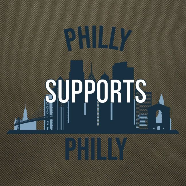 Philly Supports Philly skyline blue transparentbg