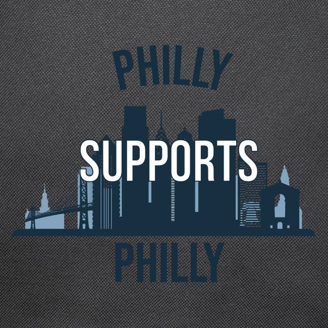 Philly Supports Philly skyline blue transparentbg