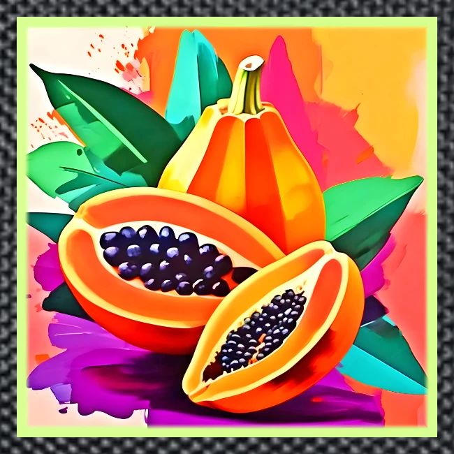 Sliced Papaya Pop Art