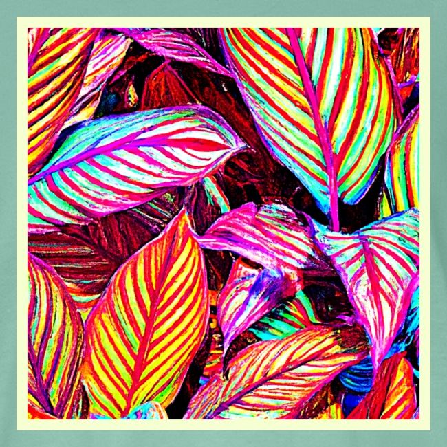 Striped Neon Leaves Design