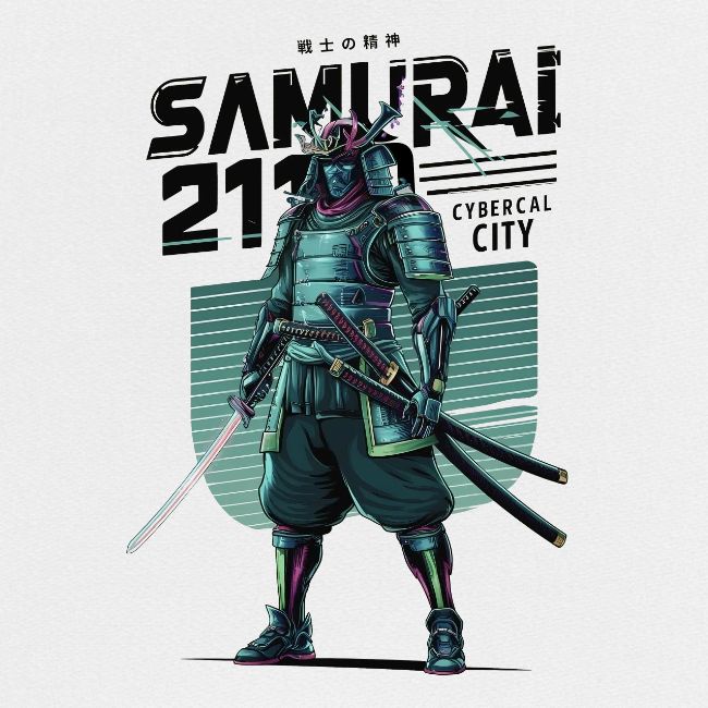 Cyber Samurai 2110: Glowing Katana Warrior
