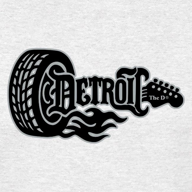 The D® - Detroit Wheel Guitar with Flames Blk Slvr