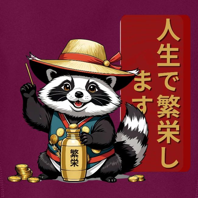 Lucky Tanuki: Playful Japanese Raccoon Design