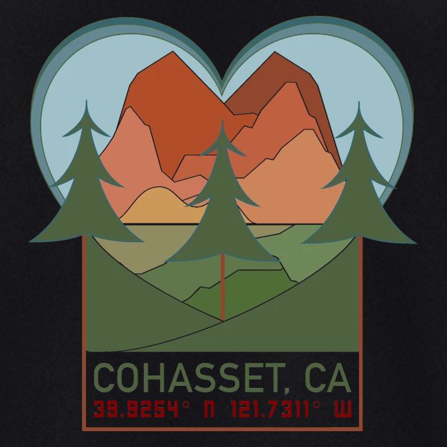 Cohasset, Ca Lat/Long - Full Color Option