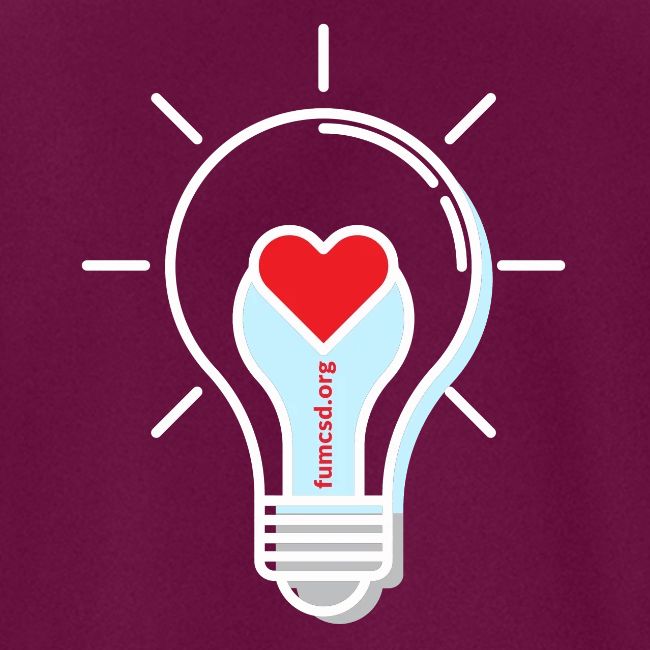 FUMCSD Heart Light Bulb - White Lines