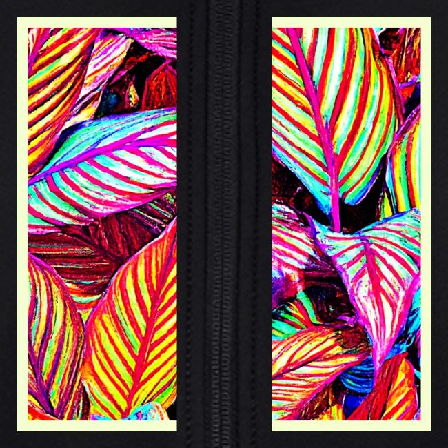Striped Neon Leaves Design